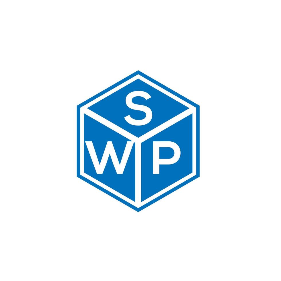 design de logotipo de carta swp em fundo preto. swp conceito de logotipo de letra de iniciais criativas. design de carta swp. vetor