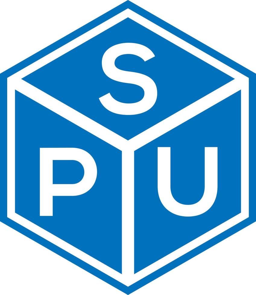 design de logotipo de letra spu em fundo preto. spu conceito de logotipo de letra de iniciais criativas. projeto de letra spu. vetor