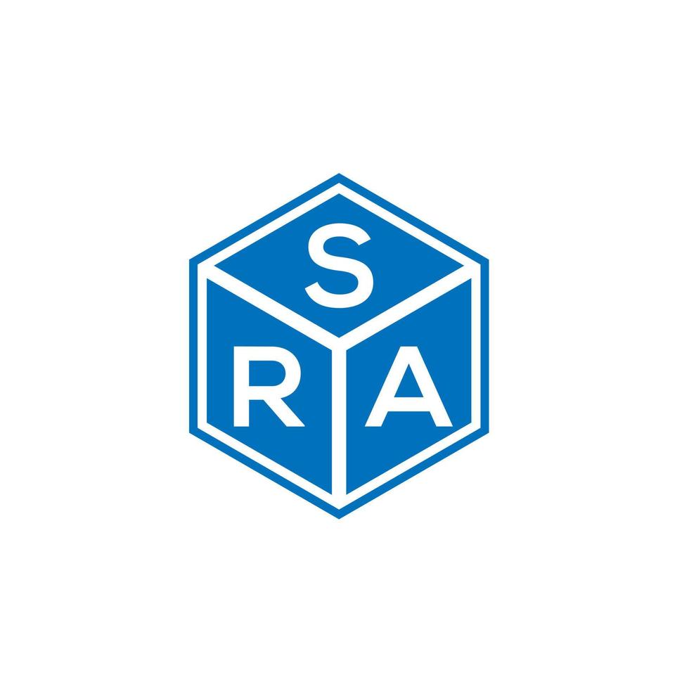 design de logotipo de carta sra em fundo preto. conceito de logotipo de letra de iniciais criativas sra. design de letra sra. vetor