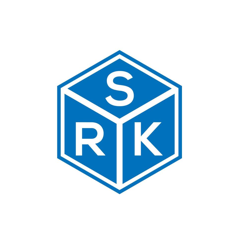 design de logotipo de carta srk em fundo preto. conceito de logotipo de letra de iniciais criativas srk. design de letra srk. vetor