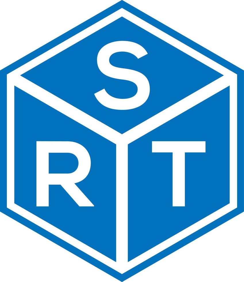 design de logotipo de carta srt em fundo preto. srt conceito de logotipo de carta de iniciais criativas. design de letra srt. vetor