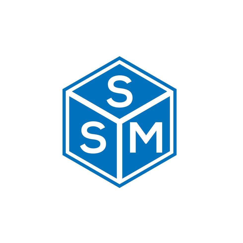 design de logotipo de carta ssm em fundo preto. conceito de logotipo de letra de iniciais criativas ssm. design de letra ssm. vetor