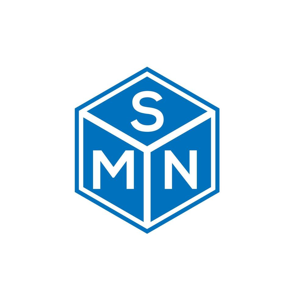 design de logotipo de carta smn em fundo preto. conceito de logotipo de letra de iniciais criativas smn. design de letra smn. vetor