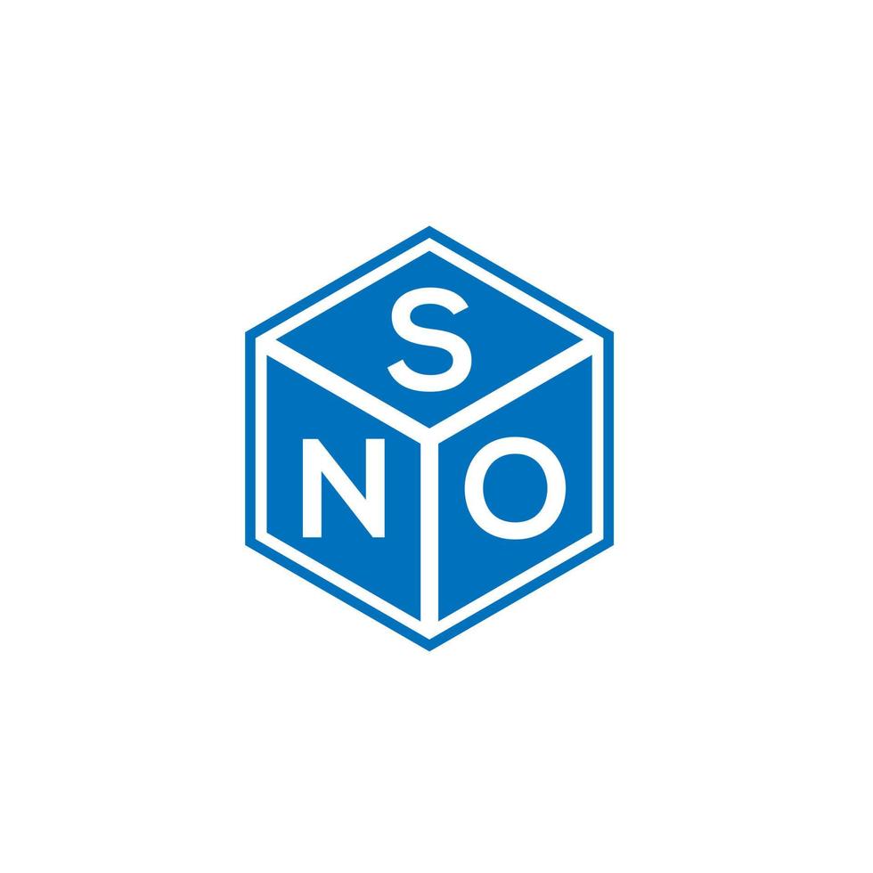 design de logotipo de carta sno em fundo preto. conceito de logotipo de letra de iniciais criativas sno. design de letra sno. vetor