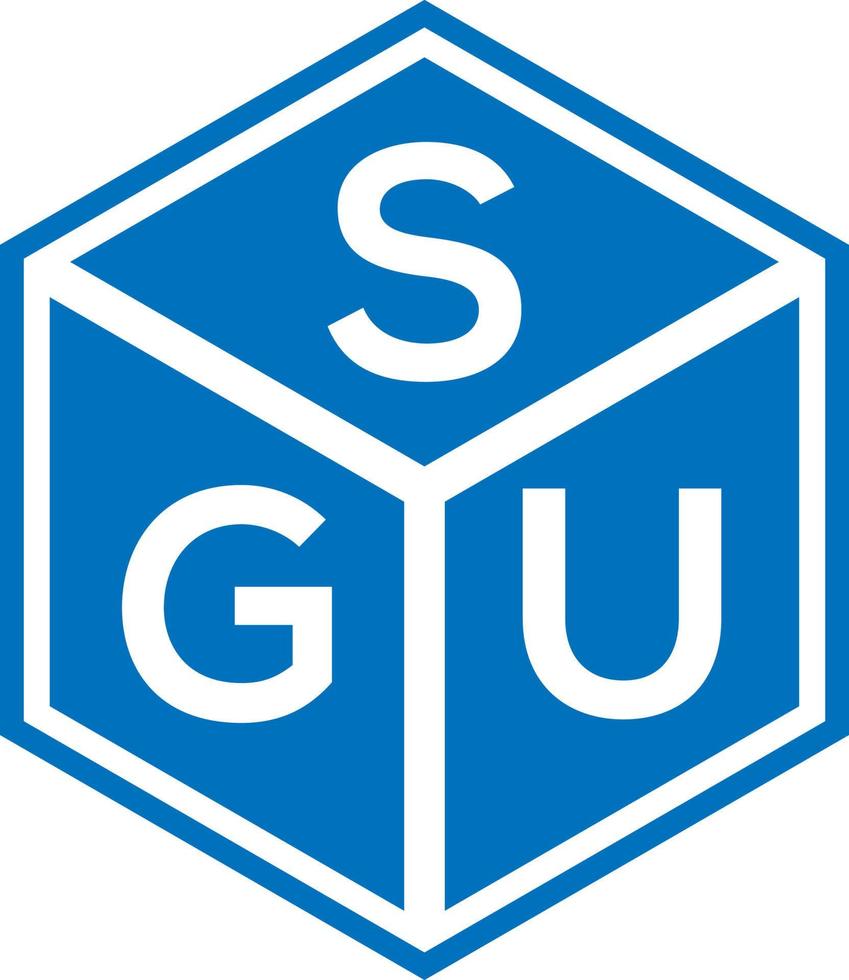 design de logotipo de carta sgu em fundo preto. conceito de logotipo de letra de iniciais criativas sgu. design de letra sgu. vetor