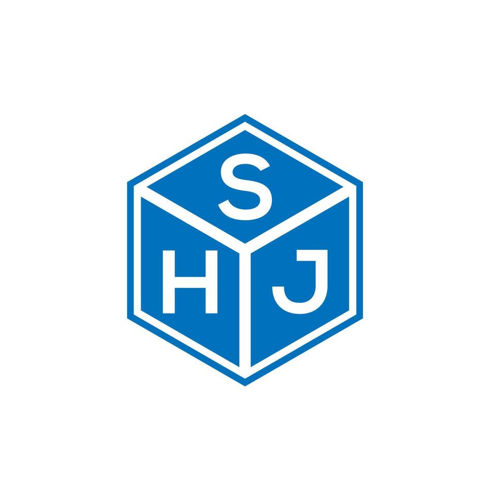 design de logotipo de carta shj em fundo preto. shj conceito de logotipo de letra de iniciais criativas. design de letra shj. vetor