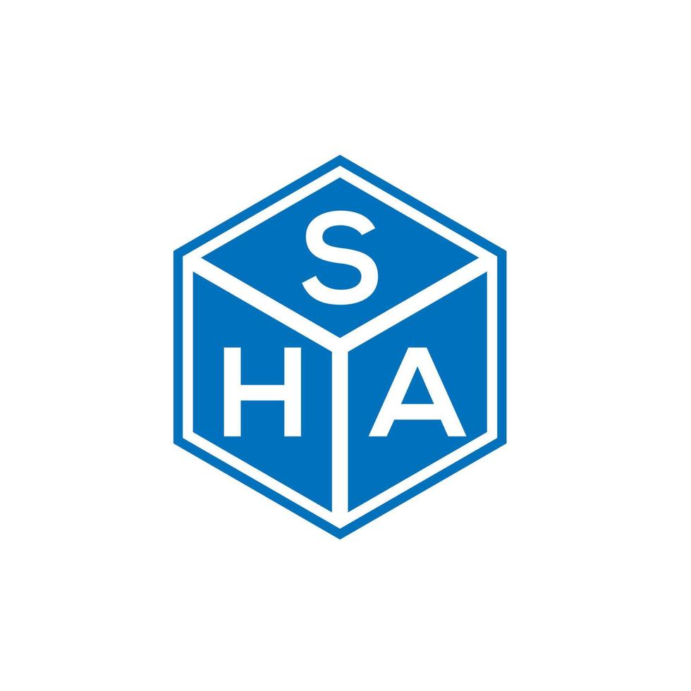 design de logotipo de carta sha em fundo preto. sha conceito de logotipo de letra de iniciais criativas. design de letra sha. vetor