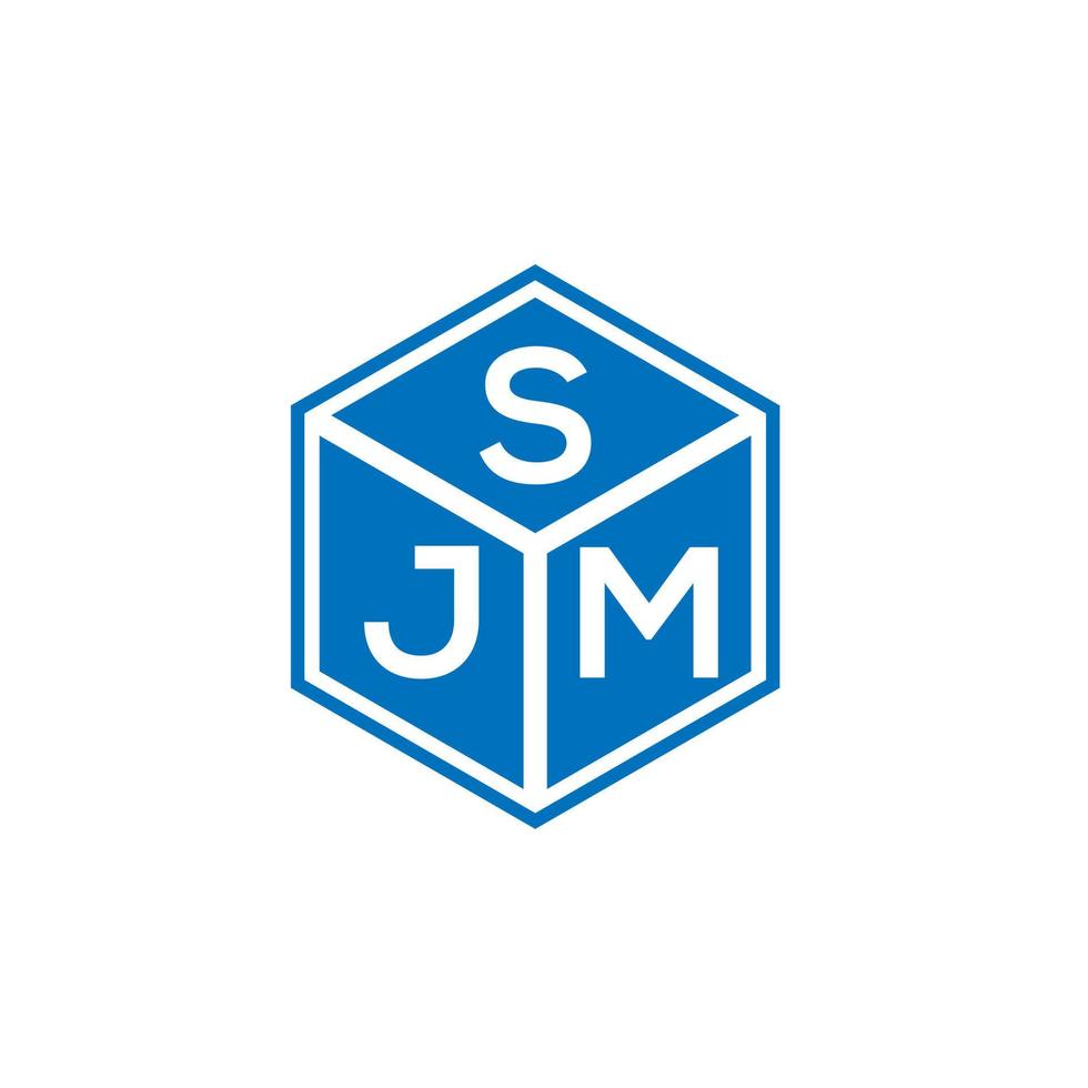 design de logotipo de carta sjm em fundo preto. conceito de logotipo de letra de iniciais criativas sjm. design de letra sjm. vetor