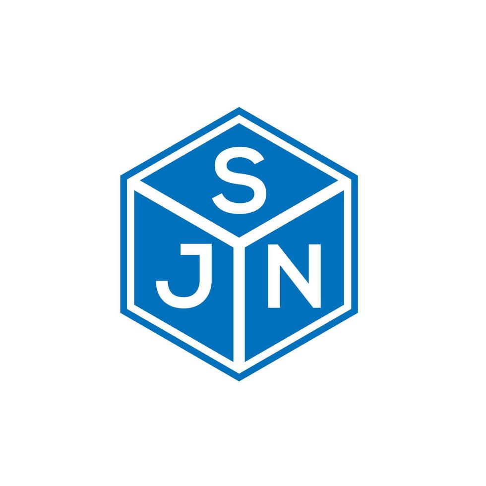 design de logotipo de carta sjn em fundo preto. conceito de logotipo de letra de iniciais criativas sjn. design de letra sjn. vetor