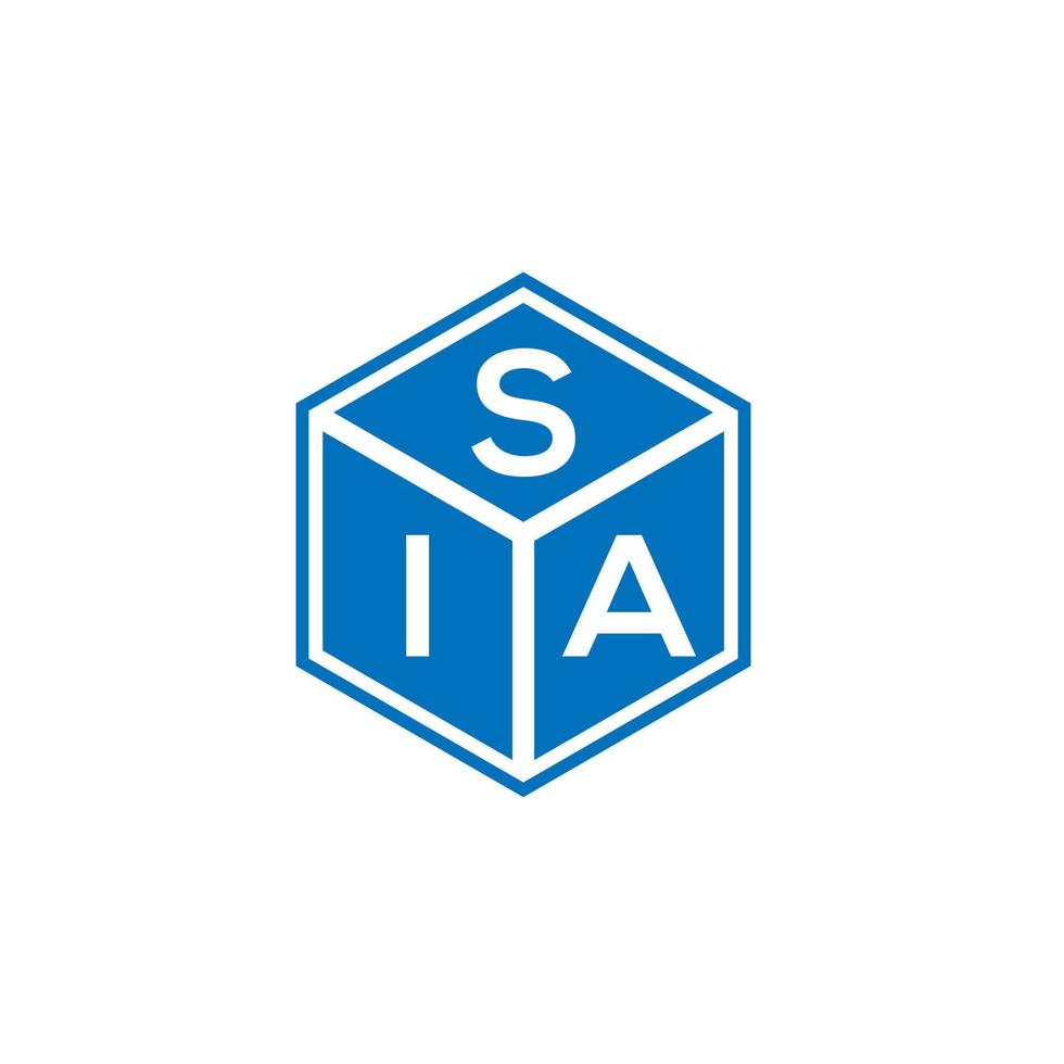 design de logotipo de carta sia em fundo preto. sia conceito de logotipo de letra de iniciais criativas. design de letra sia. vetor