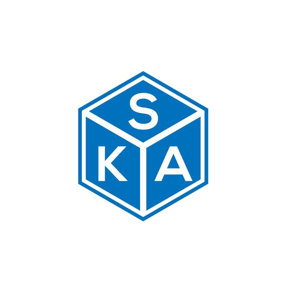 design de logotipo de carta ska em fundo preto. ska conceito de logotipo de letra de iniciais criativas. design de letra ska. vetor