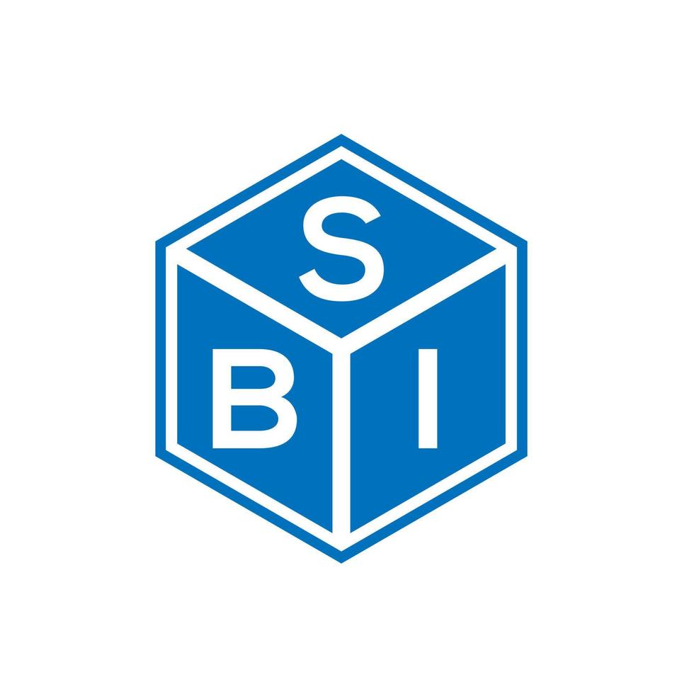 design de logotipo de carta sbi em fundo preto. conceito de logotipo de letra de iniciais criativas sbi. design de carta sbi. vetor