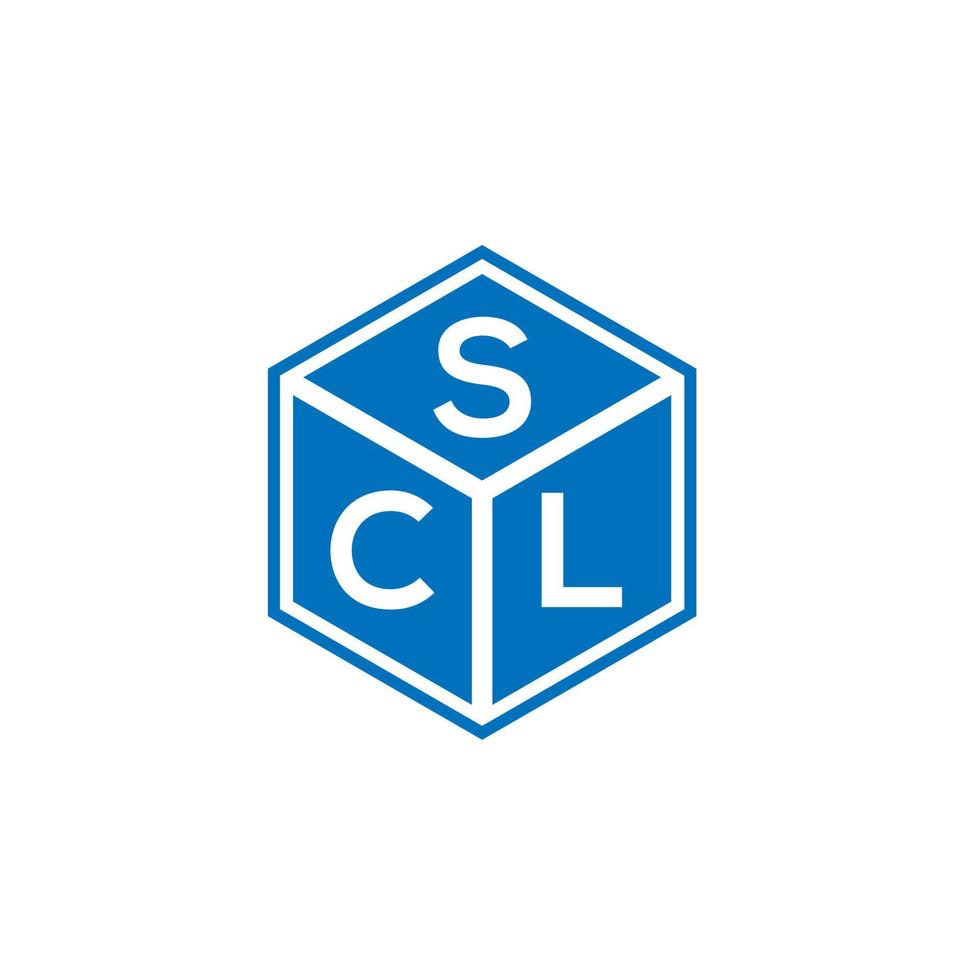 design de logotipo de carta scl em fundo preto. scl conceito de logotipo de letra de iniciais criativas. design de letra scl. vetor