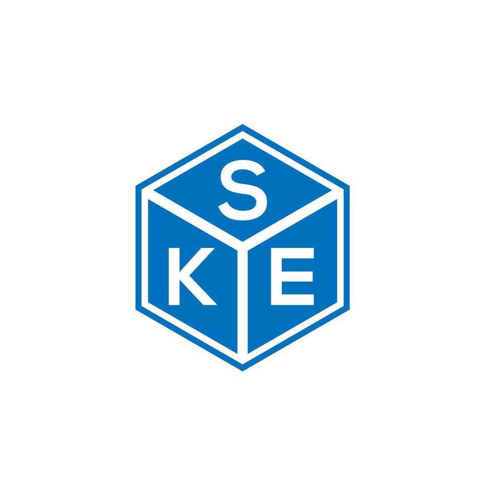 design de logotipo de carta ske em fundo preto. conceito de logotipo de letra de iniciais criativas ske. design de letra ske. vetor