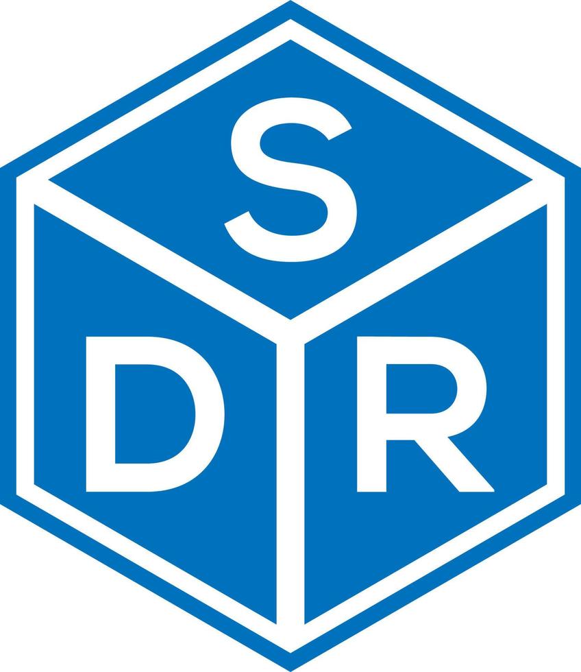 design de logotipo de carta sdr em fundo preto. conceito de logotipo de letra de iniciais criativas sdr. design de letra sdr. vetor