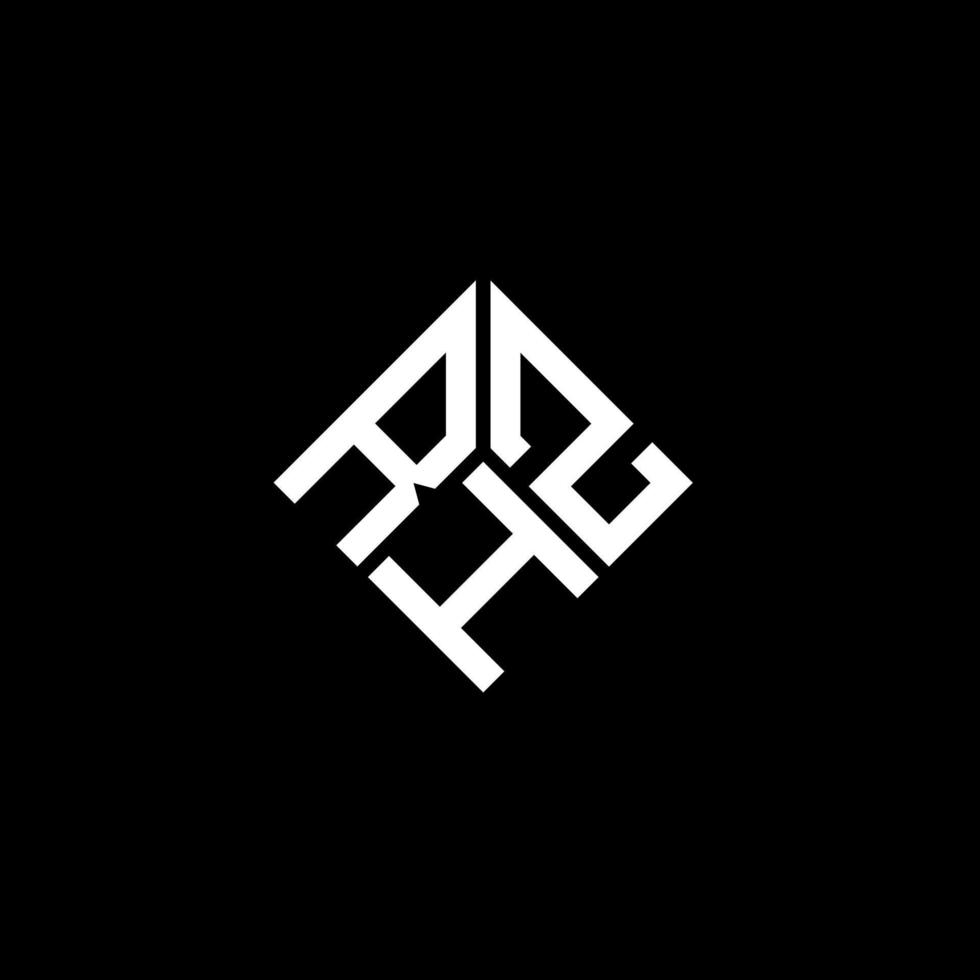 design de logotipo de letra rhz em fundo preto. conceito de logotipo de letra de iniciais criativas rhz. design de letra rhz. vetor