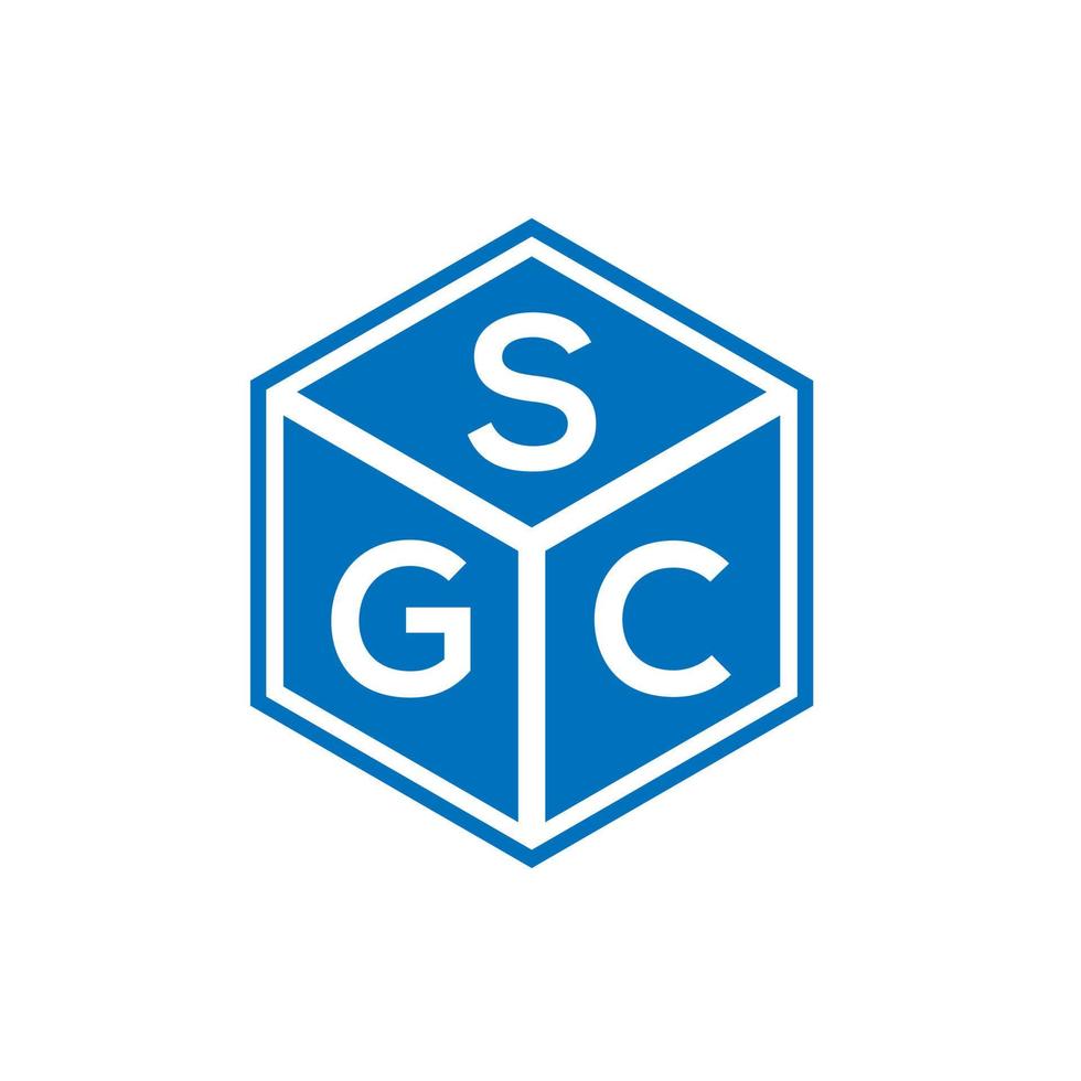 design de logotipo de carta sgc em fundo preto. conceito de logotipo de carta de iniciais criativas sgc. design de carta sgc. vetor
