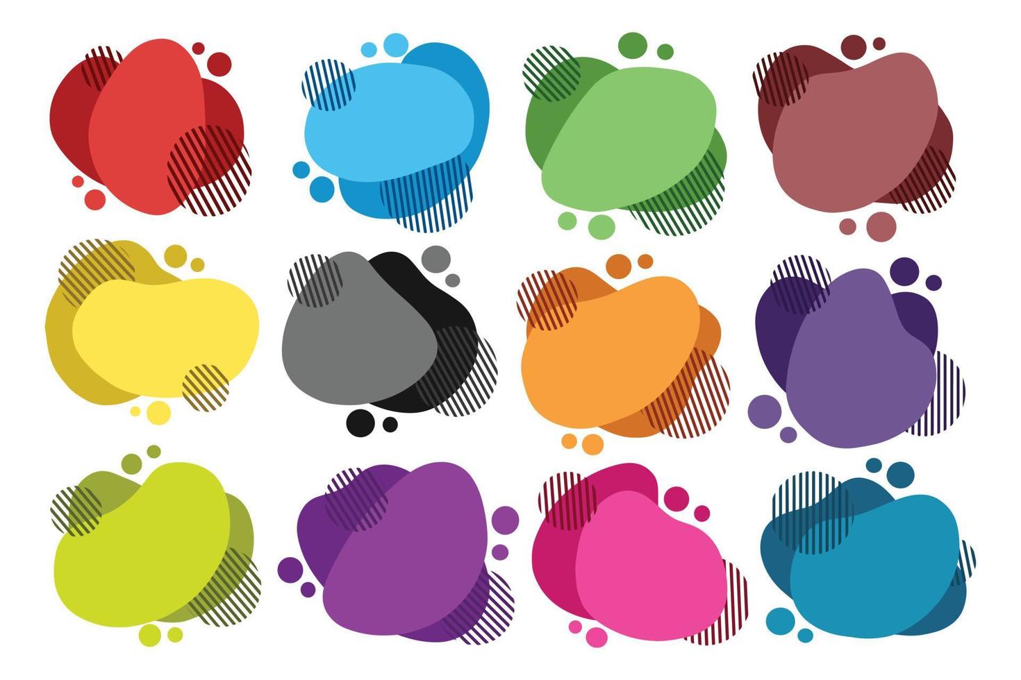 conjunto de design gráfico abstrato colorido vetor