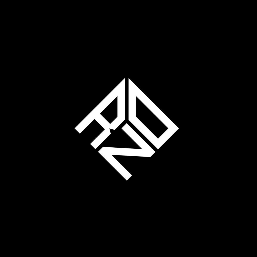 design de logotipo de carta rno em fundo preto. rno conceito de logotipo de letra de iniciais criativas. rno design de letras. vetor