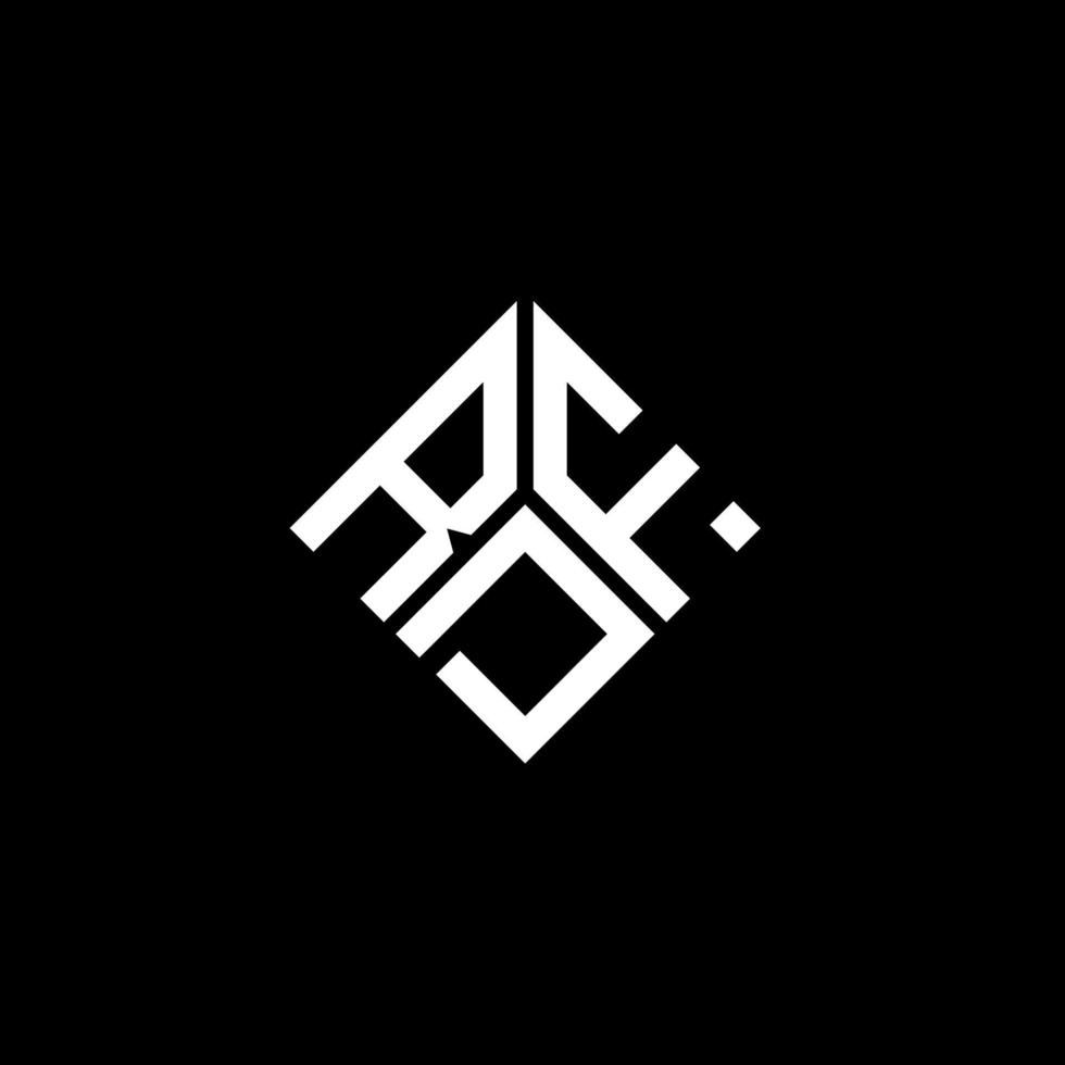 design de logotipo de carta rdf em fundo preto. conceito de logotipo de letra de iniciais criativas rdf. design de letra rdf. vetor
