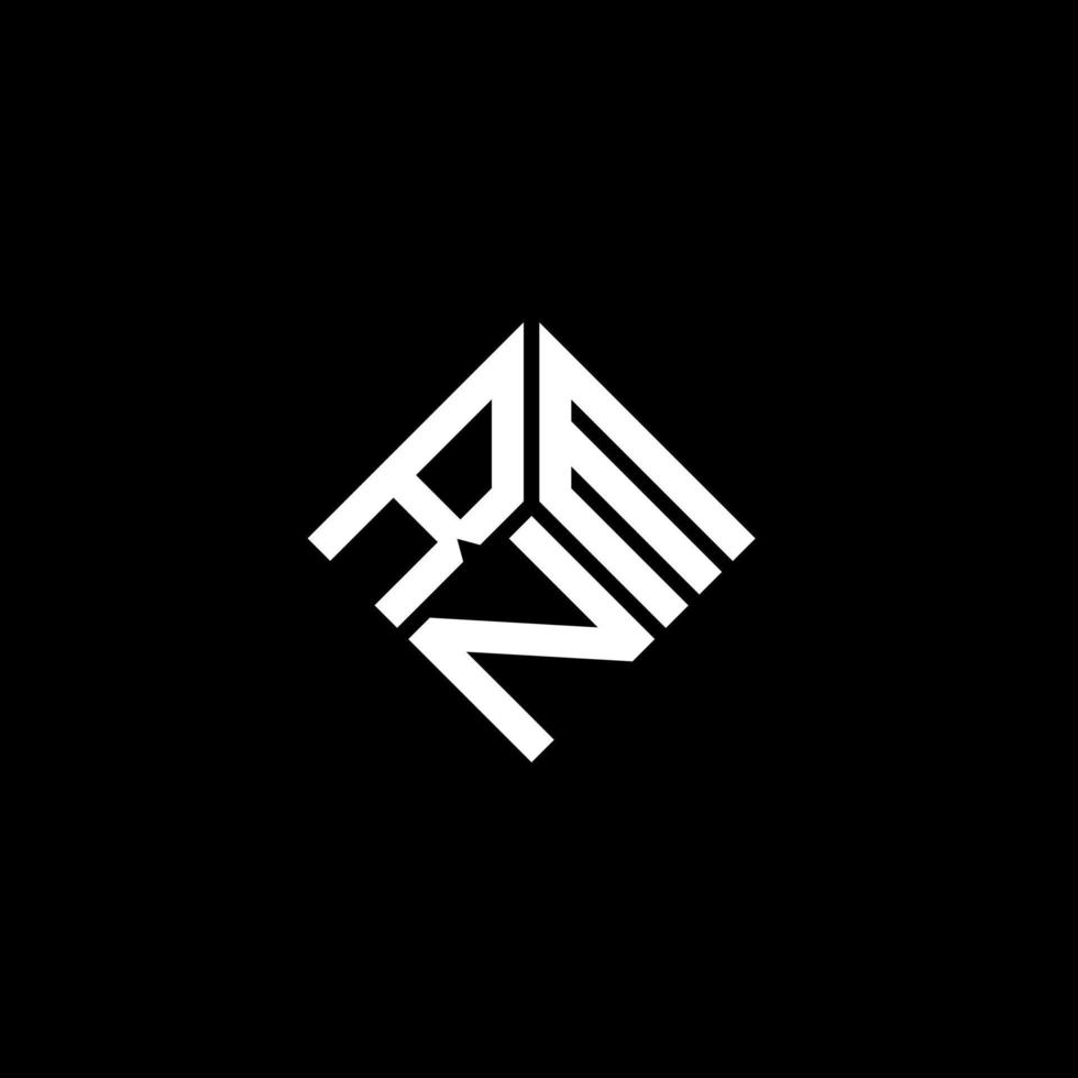 design de logotipo de carta rnm em fundo preto. conceito de logotipo de letra de iniciais criativas rnm. design de letra rnm. vetor