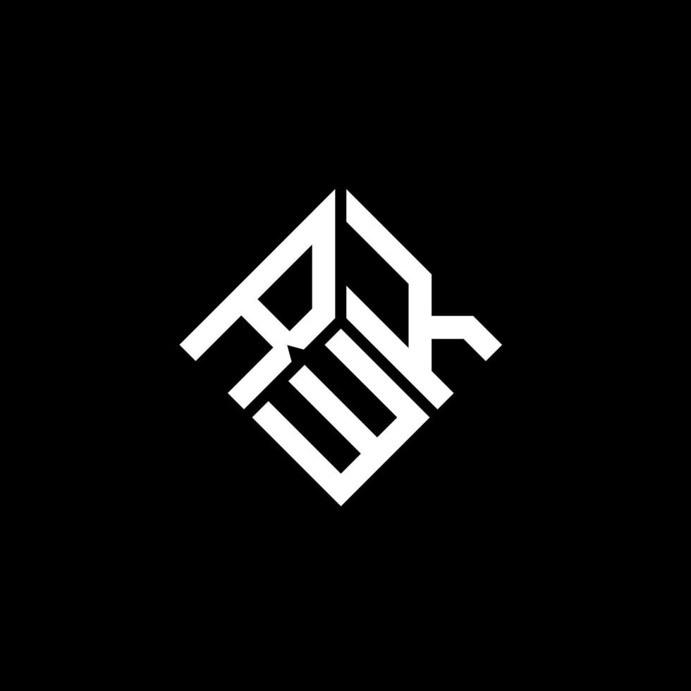 design de logotipo de carta rwk em fundo preto. conceito de logotipo de carta de iniciais criativas rwk. design de letra rwk. vetor