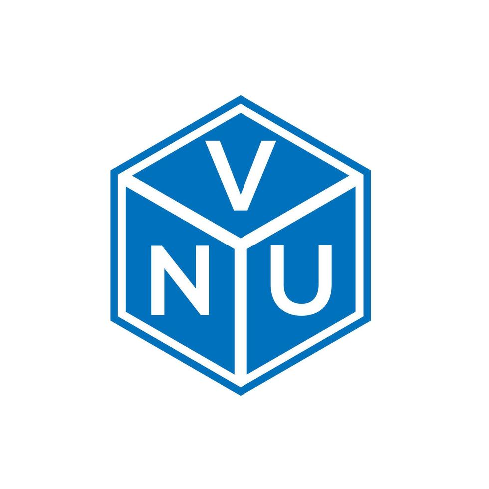 design de logotipo de carta vnu em fundo preto. conceito de logotipo de letra de iniciais criativas vnu. design de letra vnu. vetor