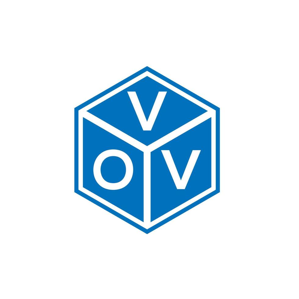 design de logotipo de carta vov em fundo preto. conceito de logotipo de letra de iniciais criativas vov. design de letra vov. vetor