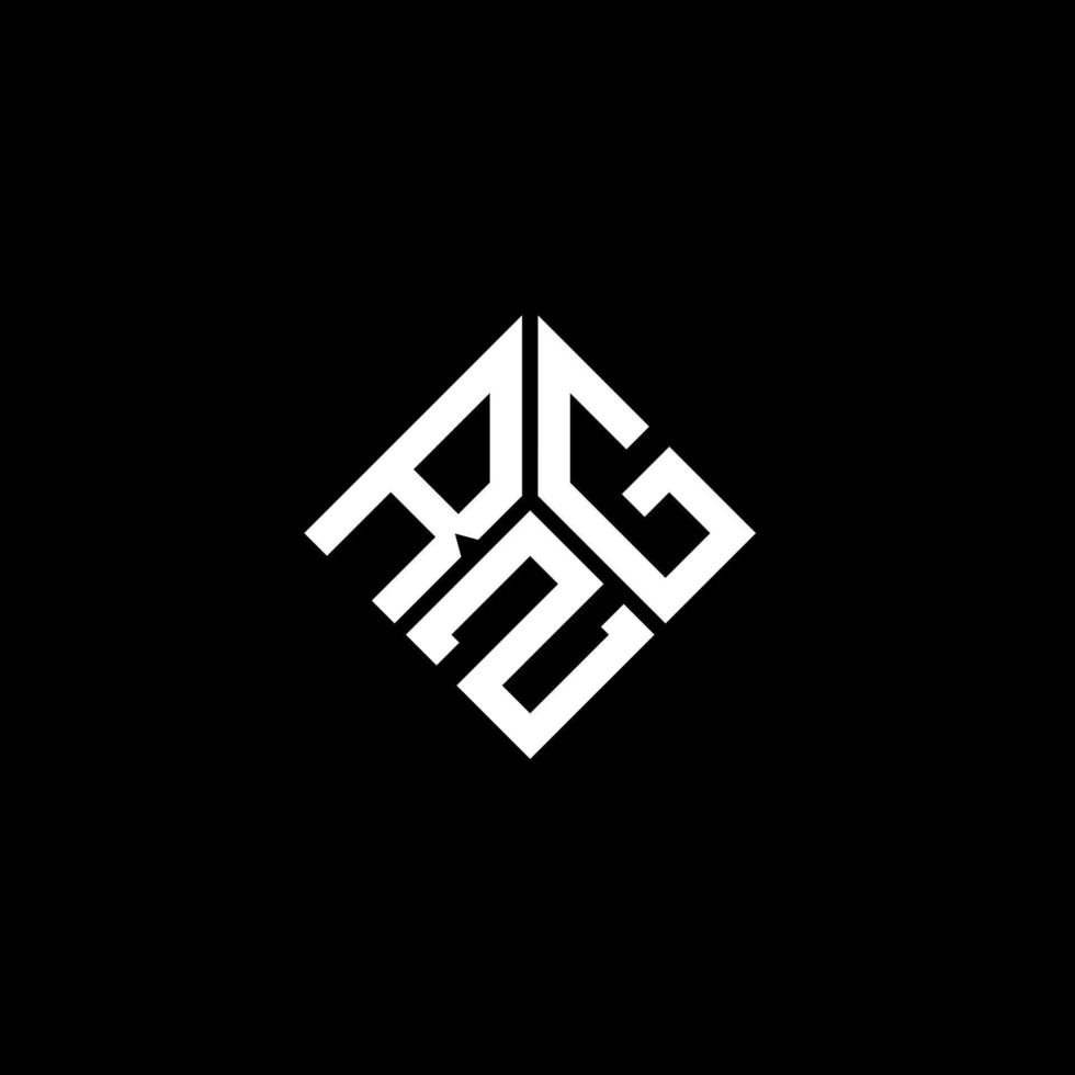 design de logotipo de letra rzg em fundo preto. conceito de logotipo de letra de iniciais criativas rzg. design de letra rzg. vetor