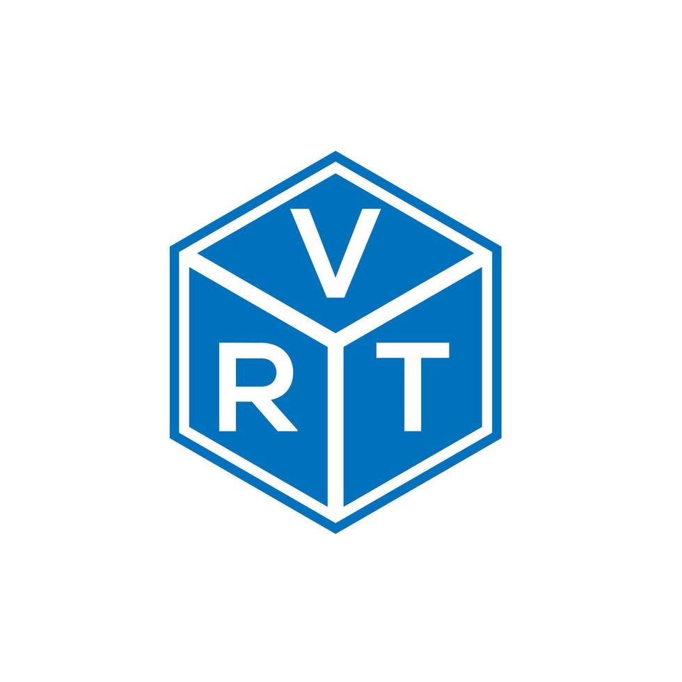 design de logotipo de carta vrt em fundo preto. conceito de logotipo de letra de iniciais criativas vrt. design de letra vrt. vetor