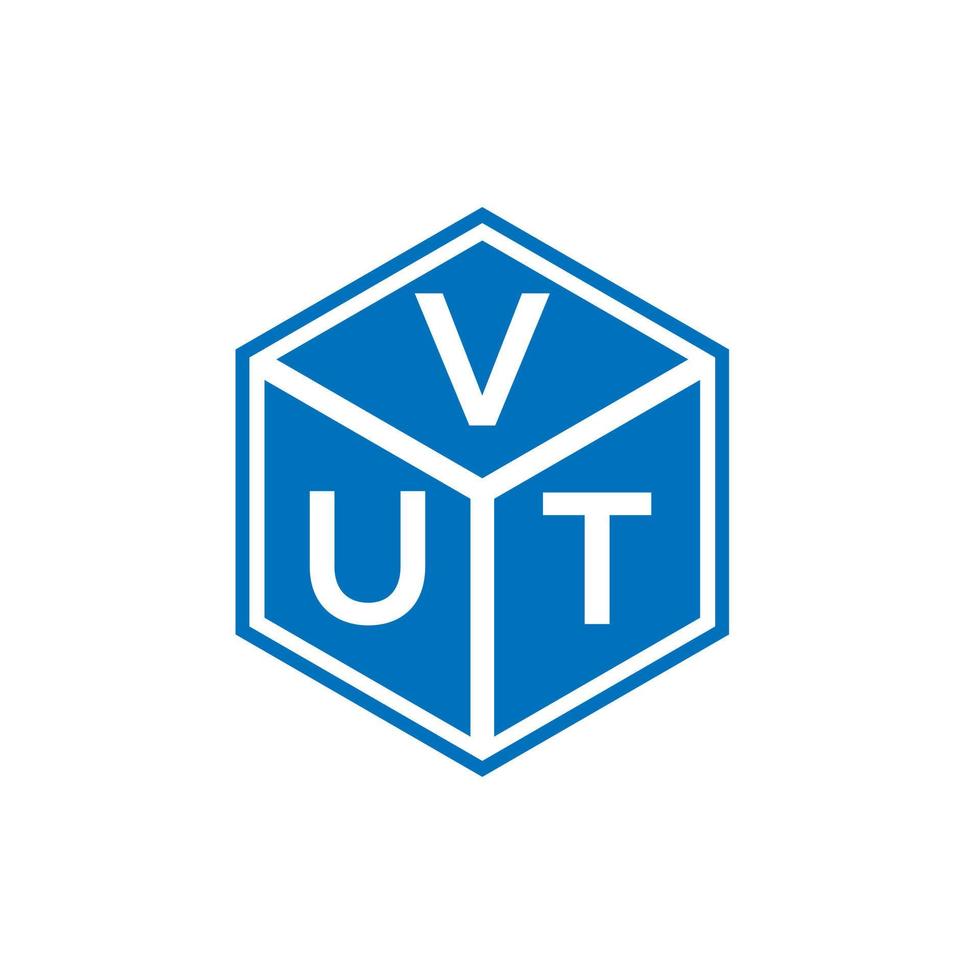 vut design de logotipo de carta em fundo preto. vut conceito de logotipo de letra de iniciais criativas. vut design de letra. vetor