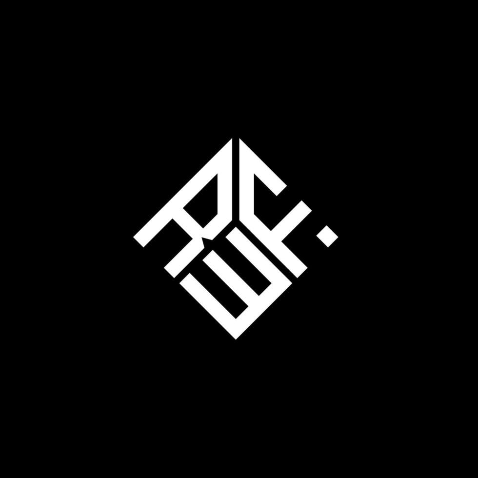 design de logotipo de carta rwf em fundo preto. conceito de logotipo de letra de iniciais criativas rwf. design de letra rwf. vetor