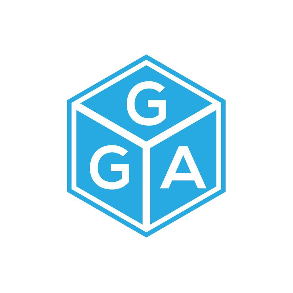 design de logotipo gga carta em fundo preto. gga conceito de logotipo de carta de iniciais criativas. design de letra gga. vetor