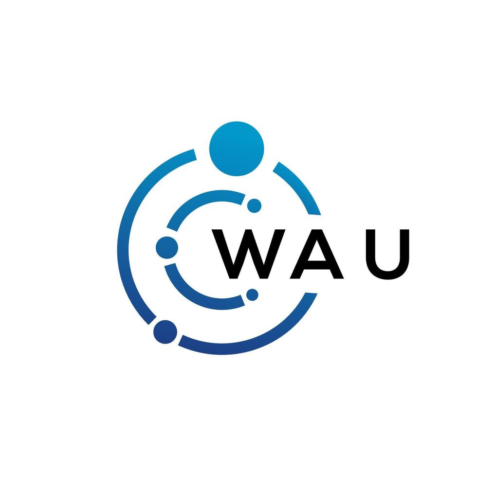 design de logotipo de tecnologia de letra wau em fundo branco. wau letras iniciais criativas conceito de logotipo. desenho de letra wau. vetor