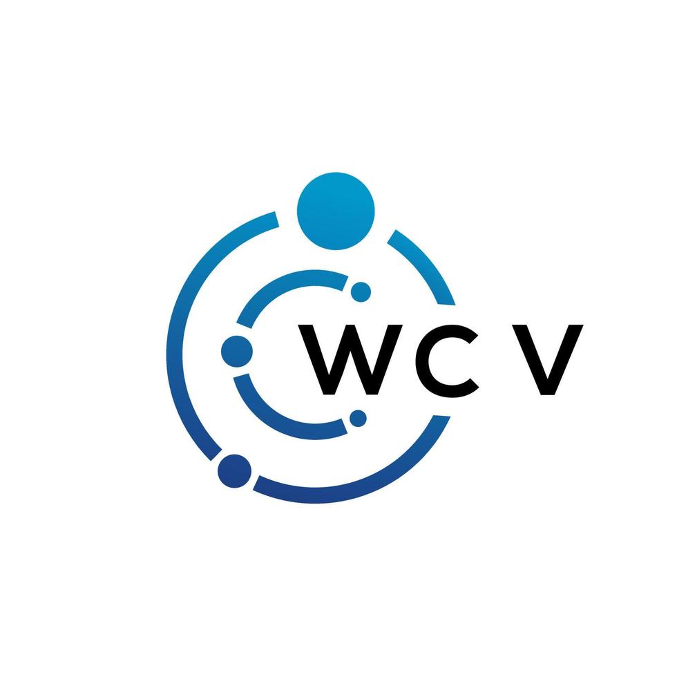 design de logotipo de tecnologia de letra wcv em fundo branco. letras de iniciais criativas wcv conceito de logotipo. design de letra wcv. vetor