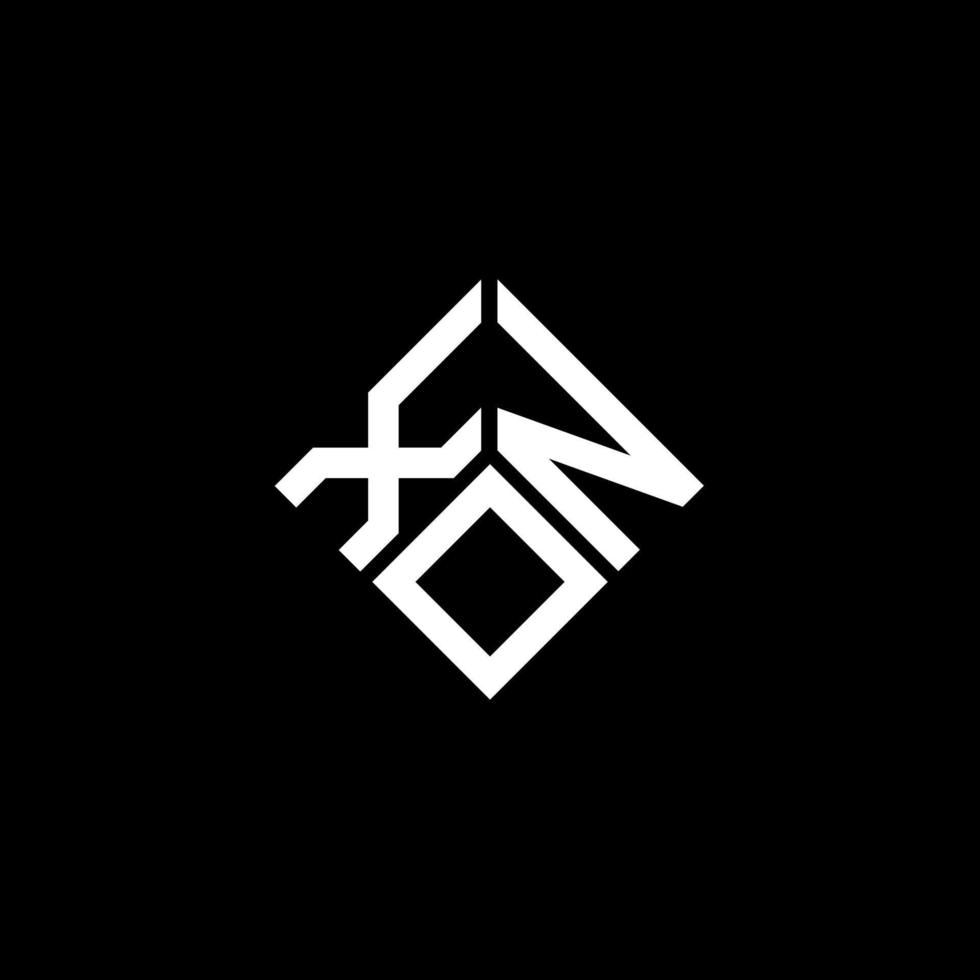 design de logotipo de carta xon em fundo preto. conceito de logotipo de letra de iniciais criativas xon. design de letra xon. vetor