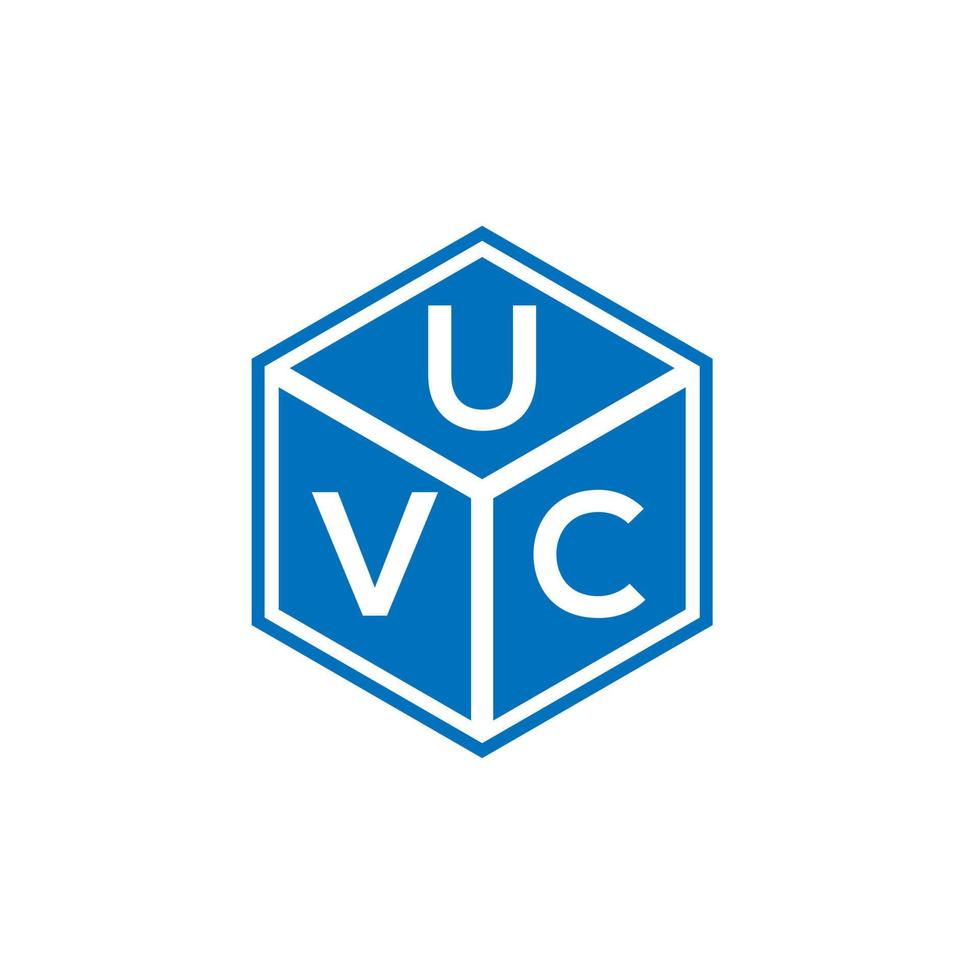 design de logotipo de carta uvc em fundo preto. conceito de logotipo de letra de iniciais criativas uvc. design de letra uvc. vetor