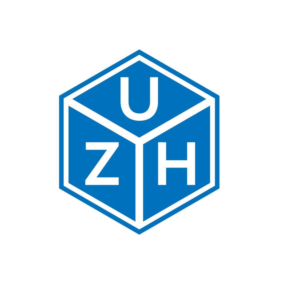 design de logotipo de carta uzh em fundo preto. conceito de logotipo de letra de iniciais criativas uzh. design de letra uzh. vetor