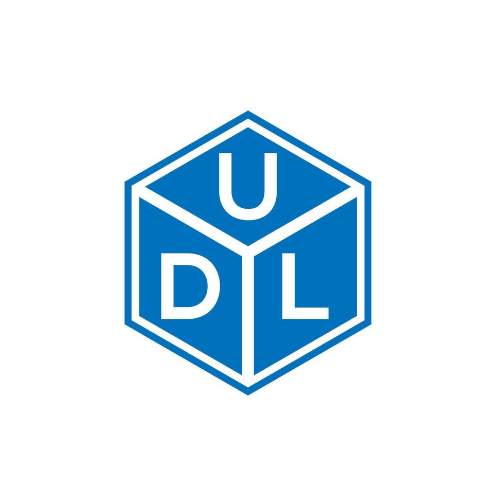 design de logotipo de letra udl em fundo preto. conceito de logotipo de letra de iniciais criativas udl. design de letra udl. vetor