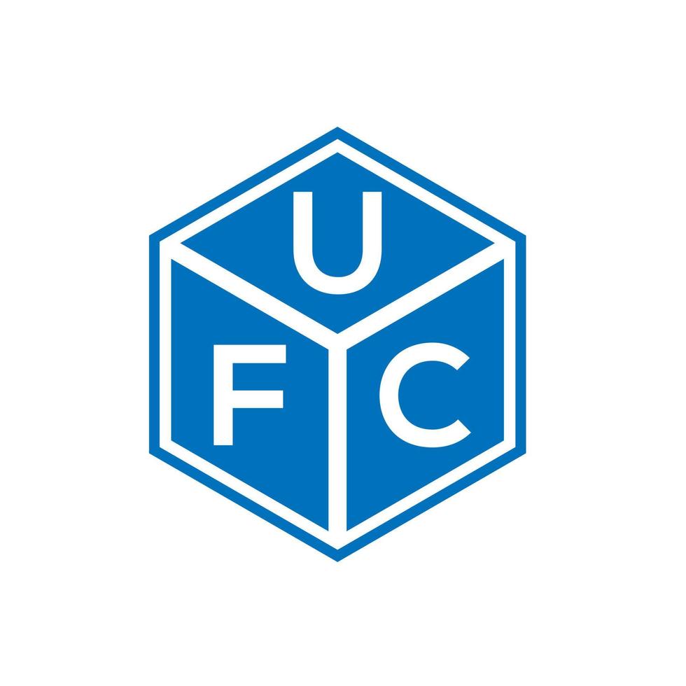 design de logotipo de carta ufc em fundo preto. conceito de logotipo de letra de iniciais criativas do ufc. design de letras ufc. vetor
