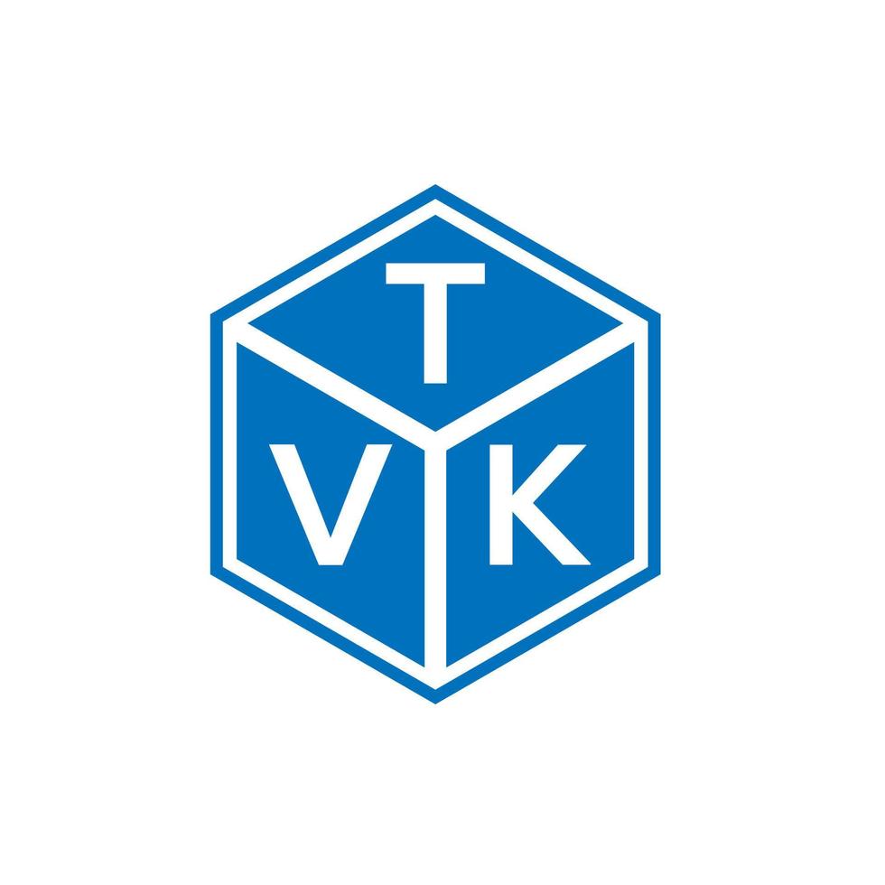 design de logotipo de carta tvk em fundo preto. conceito de logotipo de letra de iniciais criativas tvk. design de letras tvk. vetor