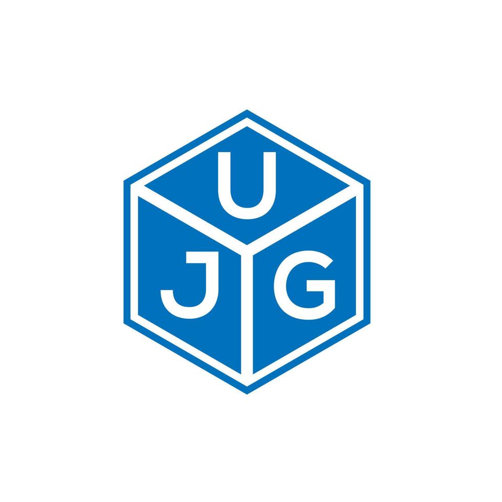 design de logotipo de carta ujg em fundo preto. conceito de logotipo de letra de iniciais criativas ujg. design de letra ujg. vetor