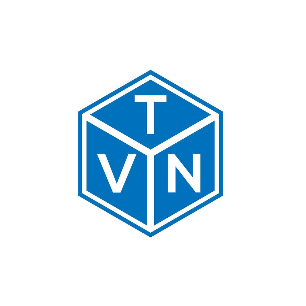 design de logotipo de carta tvn em fundo preto. conceito de logotipo de letra de iniciais criativas tvn. design de letras tvn. vetor