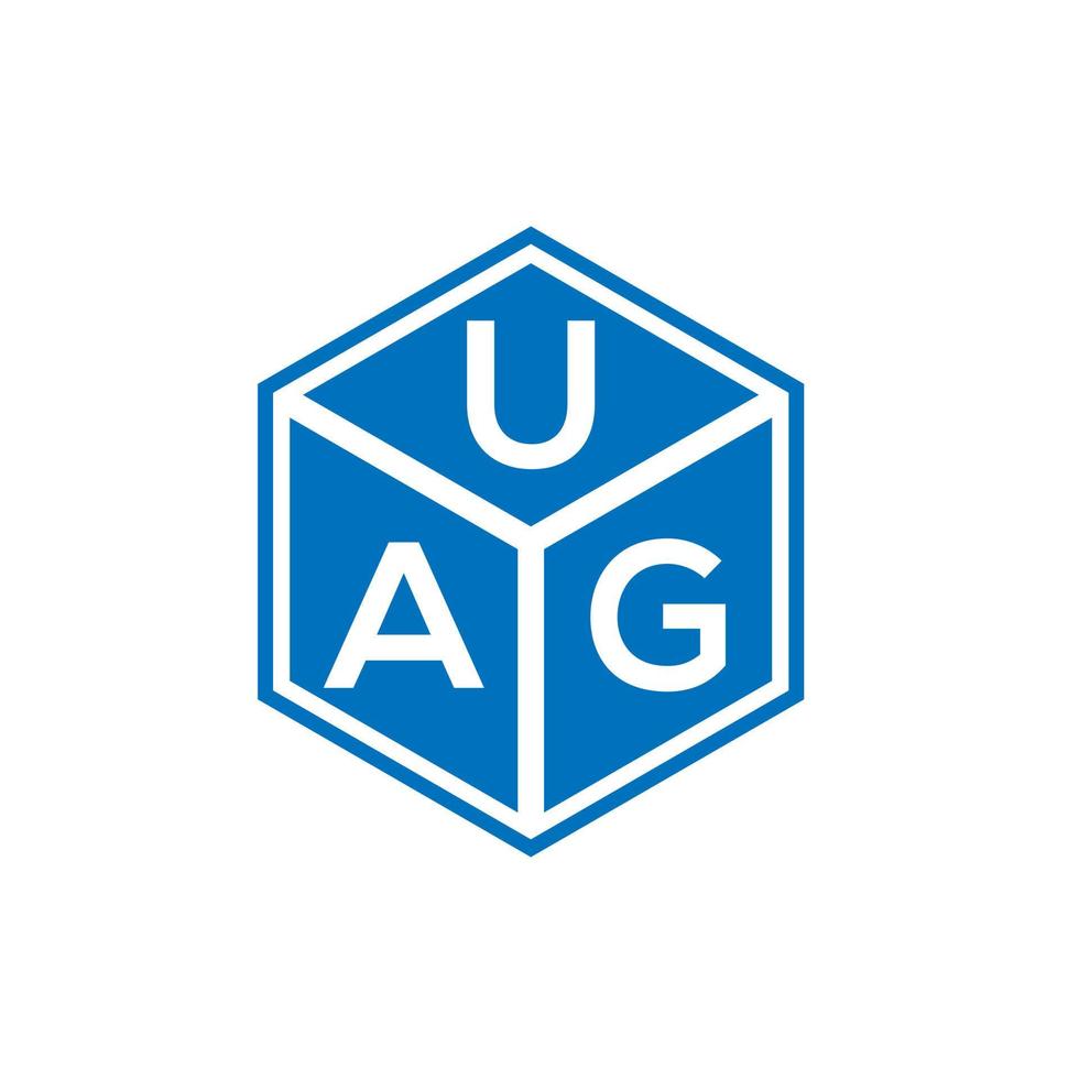 design de logotipo de carta uag em fundo preto. conceito de logotipo de letra de iniciais criativas uag. design de letra uag. vetor