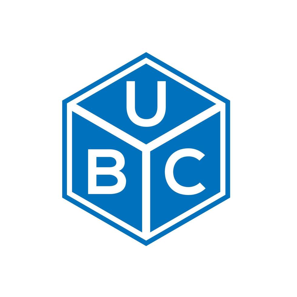 design de logotipo de carta ubc em fundo preto. conceito de logotipo de carta de iniciais criativas ubc. design de letra ubc. vetor