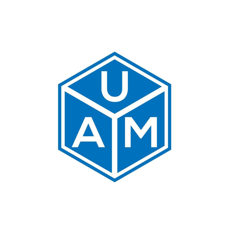 design de logotipo de carta uam em fundo preto. uam conceito de logotipo de letra de iniciais criativas. design de letra uam. vetor