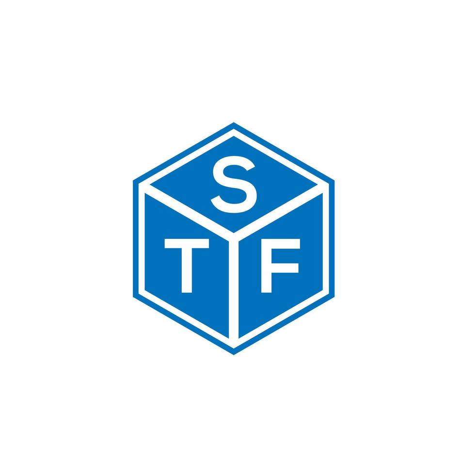 design de logotipo de carta stf em fundo preto. conceito de logotipo de letra de iniciais criativas stf. design de letra stf. vetor