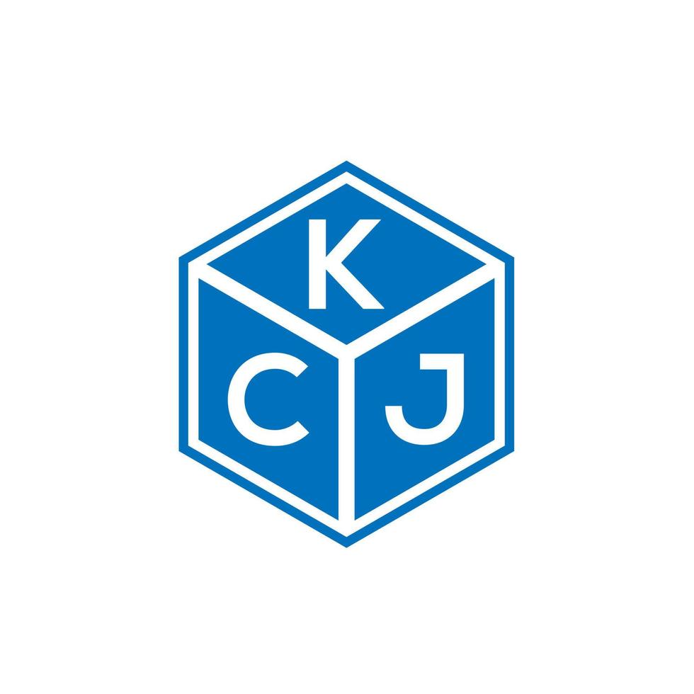 design de logotipo de letra kcj em fundo preto. conceito de logotipo de letra de iniciais criativas kcj. design de letra kcj. vetor