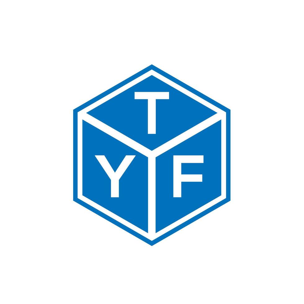design de logotipo de carta tyf em fundo preto. conceito de logotipo de letra de iniciais criativas tyf. design de letra tyf. vetor