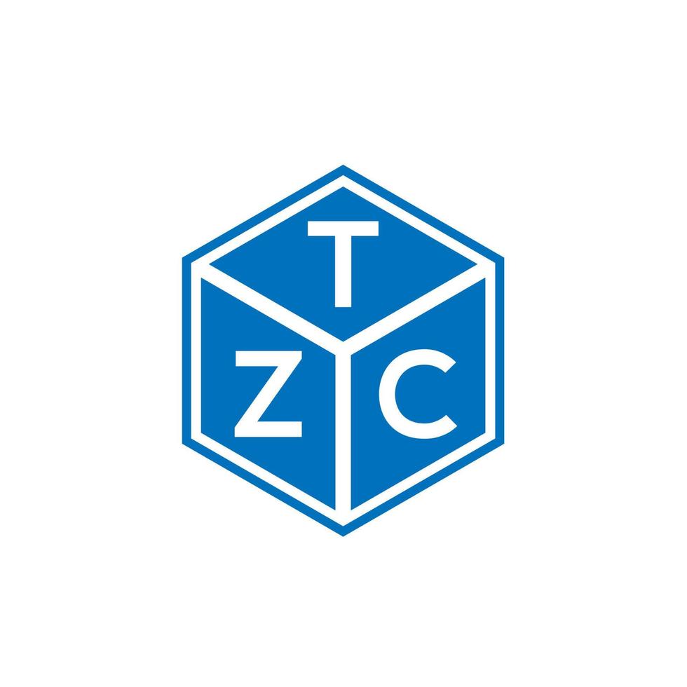 design de logotipo de letra tzc em fundo preto. conceito de logotipo de letra de iniciais criativas tzc. design de letra tzc. vetor